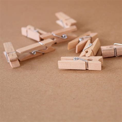 50pcs 25mm Mini Natural Wooden Clips for Photo Clips Craft | Shopee ...