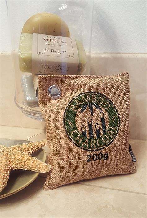 Bamboo Charcoal Air Deodorizer; (200g) Bamboo Mesh Bag; Removes Odors ...