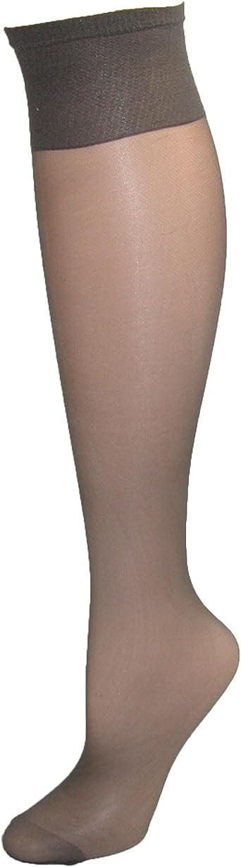 Hanes Silk Reflections Women's Plus-Size 2 Pack Knee High, Barely Black, One Size: Amazon.in ...