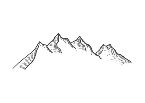 Mountain Line Drawing Clip Art