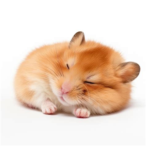 Premium AI Image | cute animal hamster is sleeping on a white background