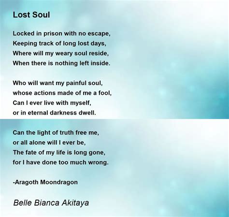 Lost Soul Poem by Belle Bianca Akitaya - Poem Hunter