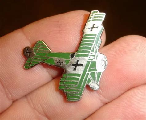 OLD 1918 GREEN BARON WWI German Fokker DR1 TriPlane airplane hat lapel tie PIN $16.00 - PicClick