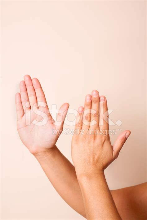 Hand Pose For Massage Percussion Technique Or Tapotement Stock Photo ...