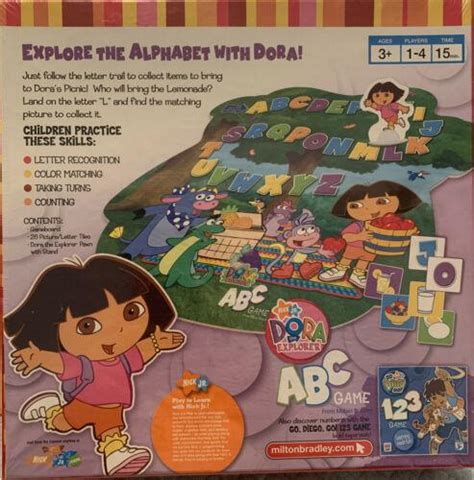 New Dora The Explorer ABC Game Nick Jr Milton Bradley Age Preschool 3 ...