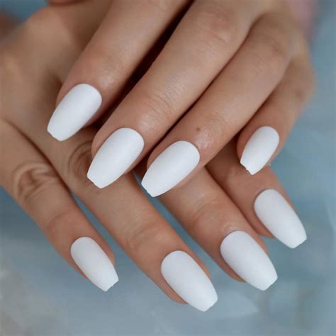 Matte White Coffin Acrylic Nails | ubicaciondepersonas.cdmx.gob.mx