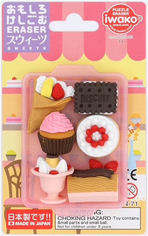 Iwako erasers cake ice cream 6 pieces set - modeS4u