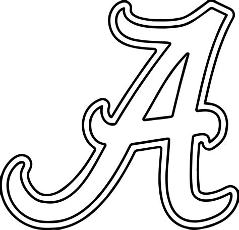 Alabama Clipart University Of Alabama A Text Coloring Page ...