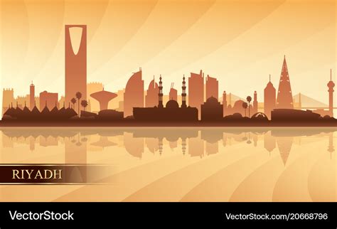 Riyadh city skyline silhouette background Vector Image