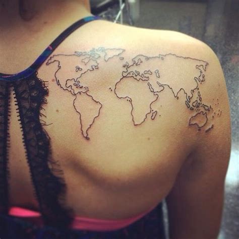 25 Awesome Map Tattoos Cuded World Map Tattoos Map Tattoos Water ...