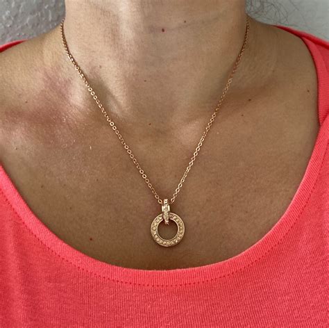 Collar de oro rosa colgante cúbica Zirconia collar / delicada | Etsy