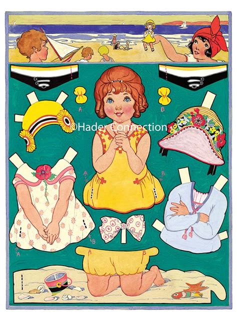 Hader paper doll_Beach; Good Housekeeping magazine, Aug. 1924 | Vintage paper dolls, Paper dolls ...