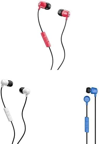 Amazon.com: 3-Pack Skullcandy Jib In-Ear Earbuds with Microphone - Red, White, Cobalt Blue ...
