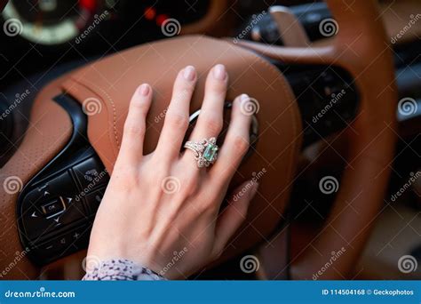 Blond Young Woman Driving a Sports Car Stock Photo - Image of leather, glamour: 114504168