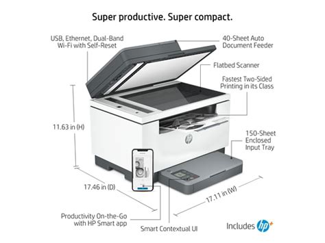 HP LaserJet MFP M234sdwe Printer w/ bonus 6 months Instant Ink toner through HP+ (6GX01E#BGJ)