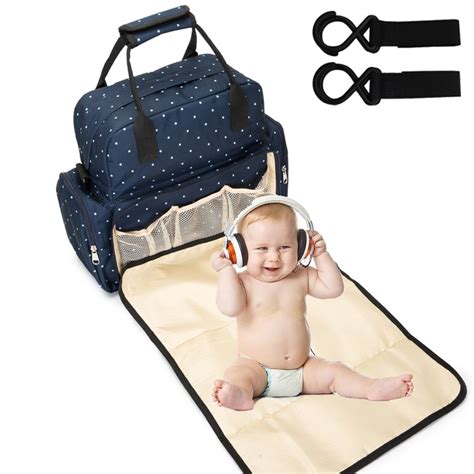 Diaper Bag Backpack with Changing Pad Attached & Stroller Straps - Orbisify