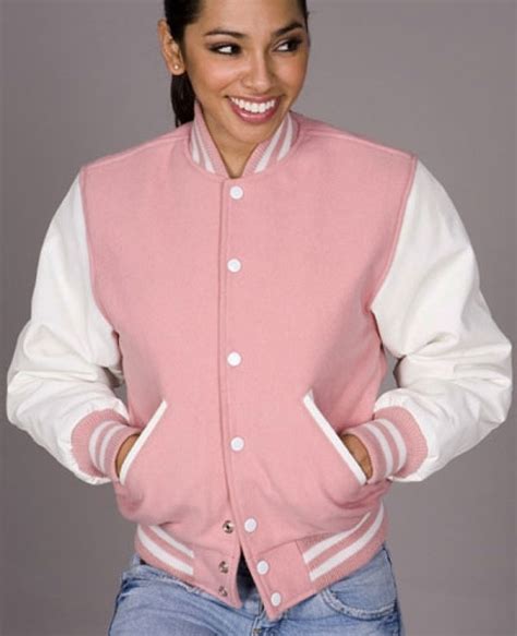 High Quality Pink Varsity Letterman Women Jacket