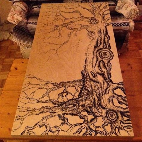 Work in progress... 30 x60 wood canvas, oil based paint pen... | Wood ...