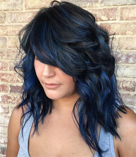 Layered Hairstyle For Blue Black Hair | Coloración de cabello, Color de ...