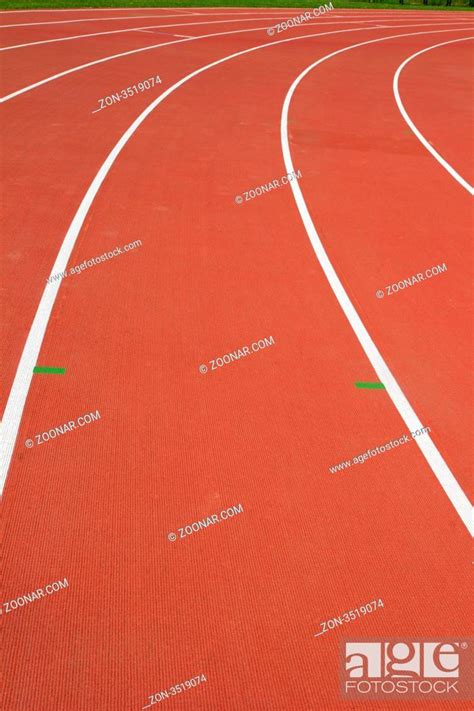white curved lines of race tracks on stadium, Stock Photo, Picture And ...