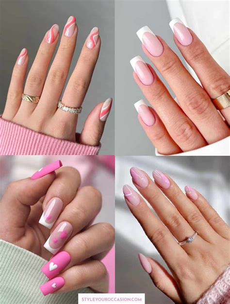 23+ Classic Pink and White Nails & Nail Designs [2024]