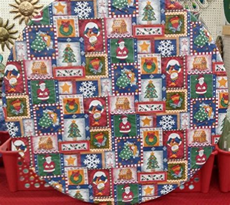 Elastic Edge Round Fitted Vinyl Tablecloth fit 36" to 44" Christmas Holiday Table Cover Santa ...