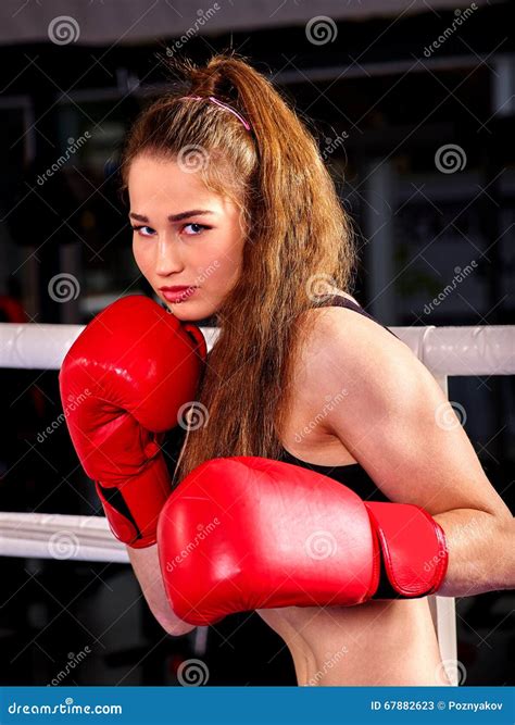 Portrait of Sport Girl Boxing. Stock Image - Image of entertainment ...