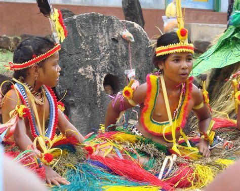 Girl and boy, roped for traditional bamboo dance, Yap Island, Yap Islands, Federated States of ...