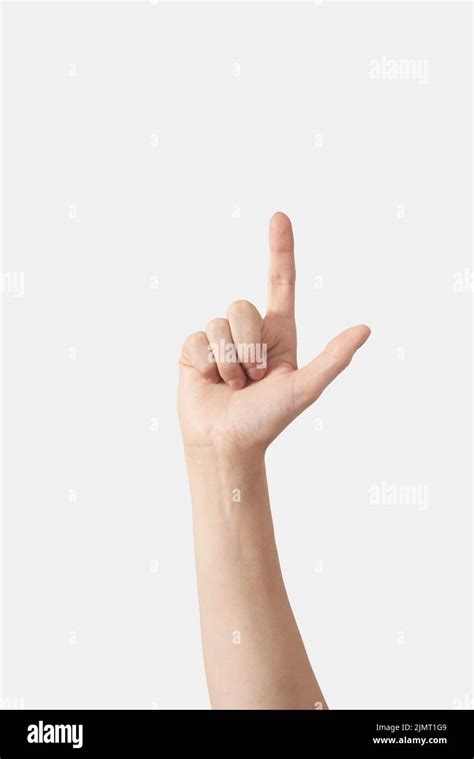 Finger alphabet, female hand inner palm Stock Photo - Alamy