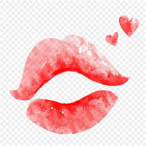 Gambar Bibir Festival Qixi Tangan Dicat Bibir Merah, Bibir Clipart, Bibir, Seksi PNG Transparan ...