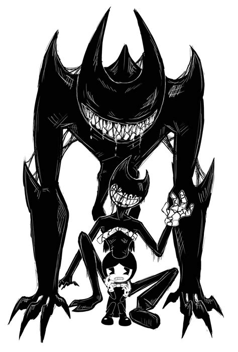 Ahhhh q lindo la evolucion. | Bendy and the ink machine, Scary drawings, Dark art illustrations