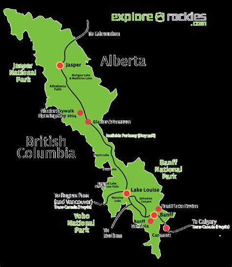 The location of the Banff National Park in Alberta showing location of... | Download Scientific ...