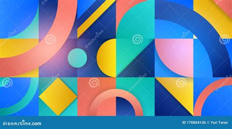 Trending Background in Cubism Style. Illustration with Abstract Figures. Geometric Shapes in ...