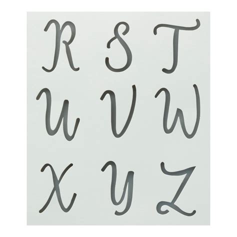 Cursive Alphabet Stencils – AlphabetWorksheetsFree.com