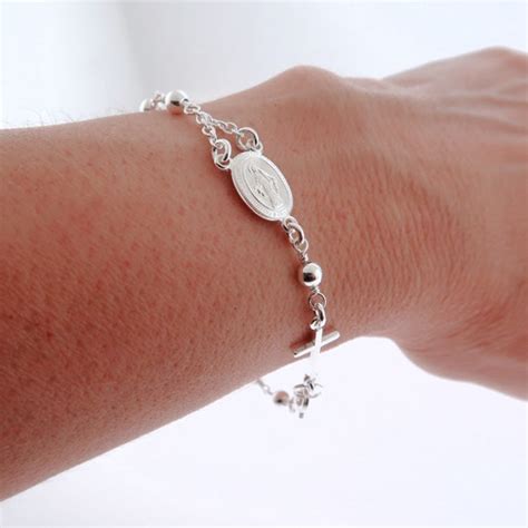 Rosary Bracelet. Sterling Silver Rosary Bead Bracelet. - Etsy