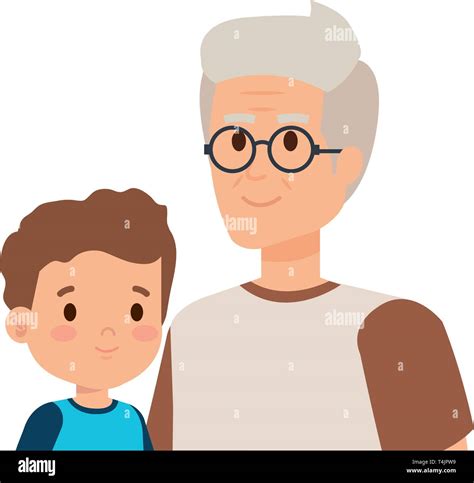 cute grandfather with grandson Stock Vector Image & Art - Alamy