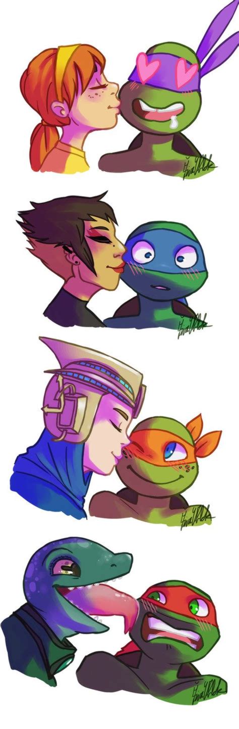 A Peck on the Cheek | Teenage mutant ninja turtles artwork, Teenage ...