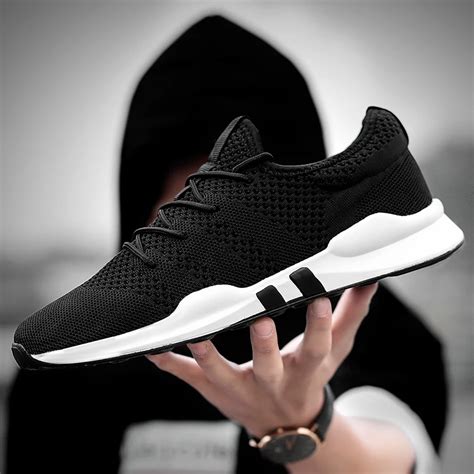 Superlight Cheap Running Shoes for Men Sneakers Breathes Outdoor Walking Jogging Black Shoes ...