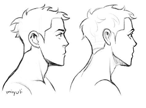 Male face side view Drawing Reference and Sketches for Artists