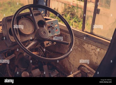 Old bus interior ( Filtered image processed vintage effect Stock Photo ...