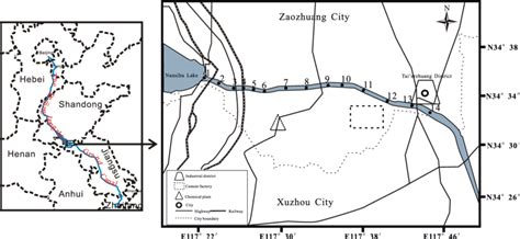 Location of the sampling sites in the Beijing-Hangzhou Grand Canal... | Download Scientific Diagram