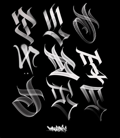 Letters T- Graffiti Procreate Brushes | Graffiti lettering fonts, Graffiti lettering, Tattoo ...