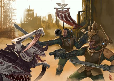 Astra Militarum Assault regiment - Art by Vicente Sivera Catala - 40K Gallery | Gallery artwork ...