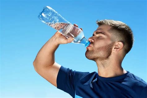 Man Drinking Water After Running. Portrait. - Stock Image - Everypixel