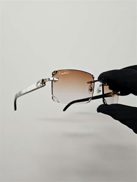 Cartier Diamond Cut Cartier White Buffalo Horn Sunglasses (Buffs) | Grailed