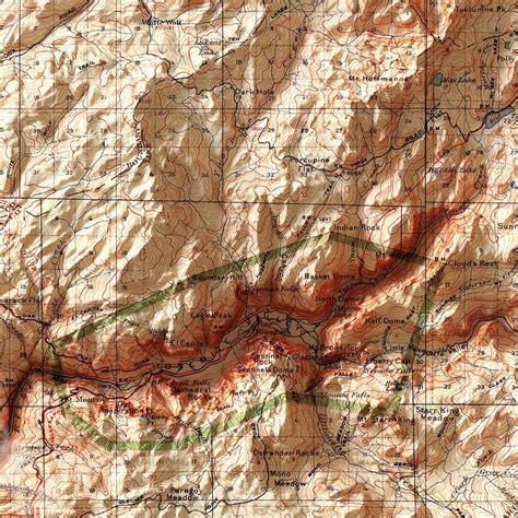 Vintage Relief Map of Yosemite National Park (1910) | Muir Way