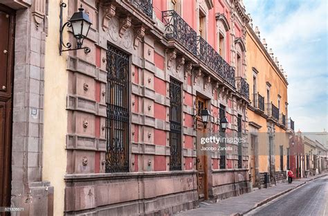 Facades In The Historic Center Queretaro Mexico High-Res Stock Photo ...