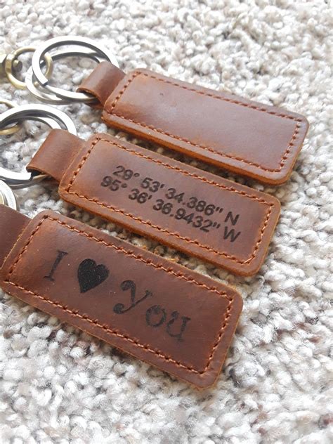 Personalized Leather Keychain, Customized Keychain,custom Leather Key ...