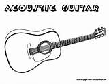 Guitar Coloring Page Handsome Acoustic Printables  sketch template