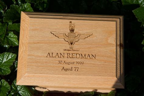 Standard Oak Casket With Laser Engraved Top | The Sign Maker Shop ...